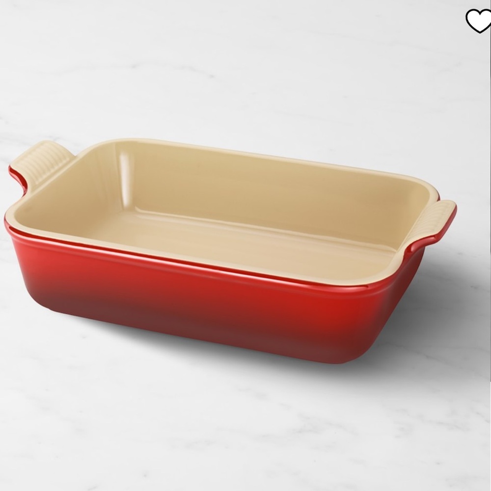Le Crueset Heritage Stoneware Rectangular dish color Red small pan